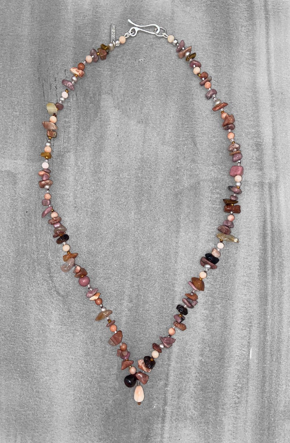 Annie Costello Brown Pink Rhodonite And Coral Mix