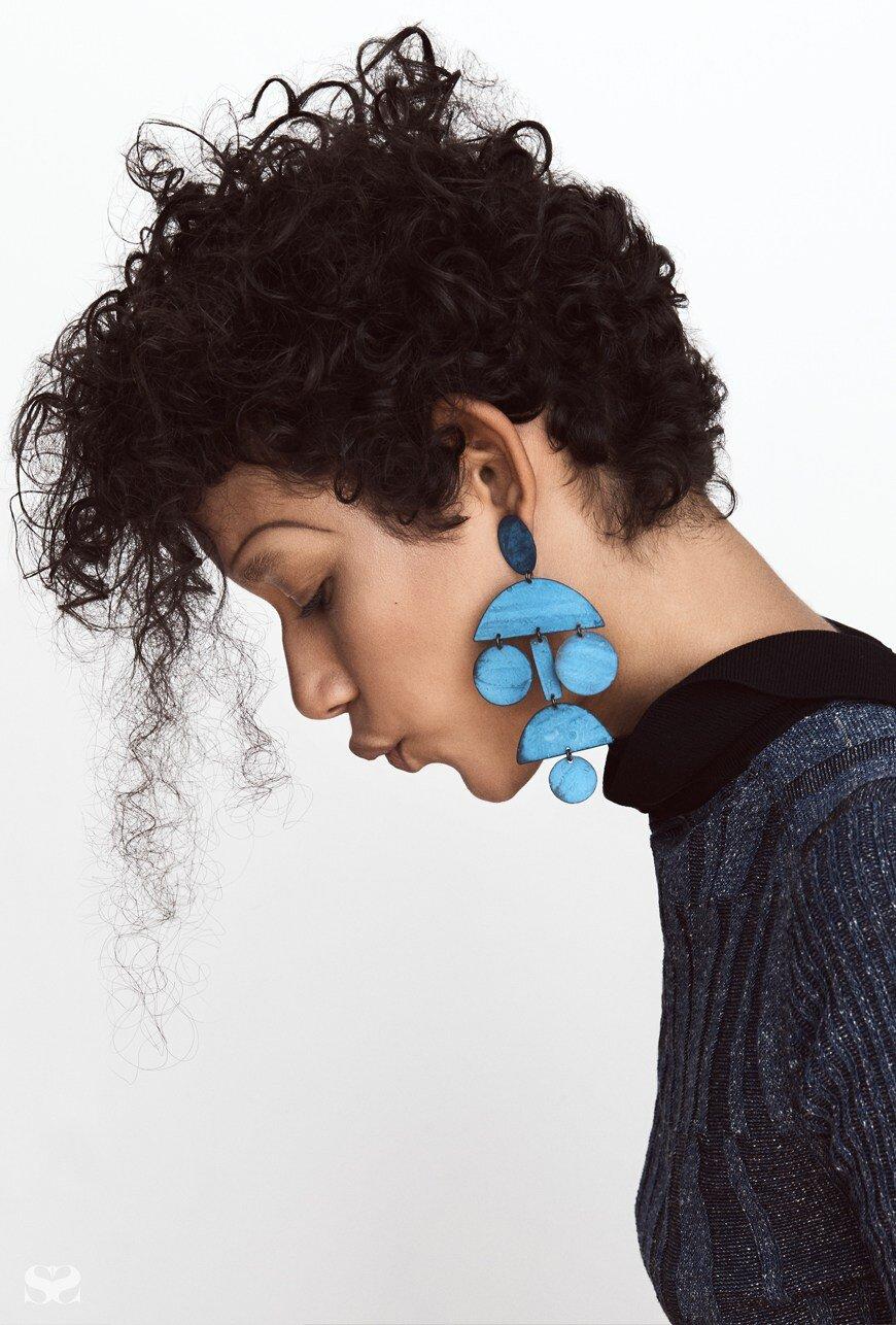 Annie Costello Brown POM POM BLUE