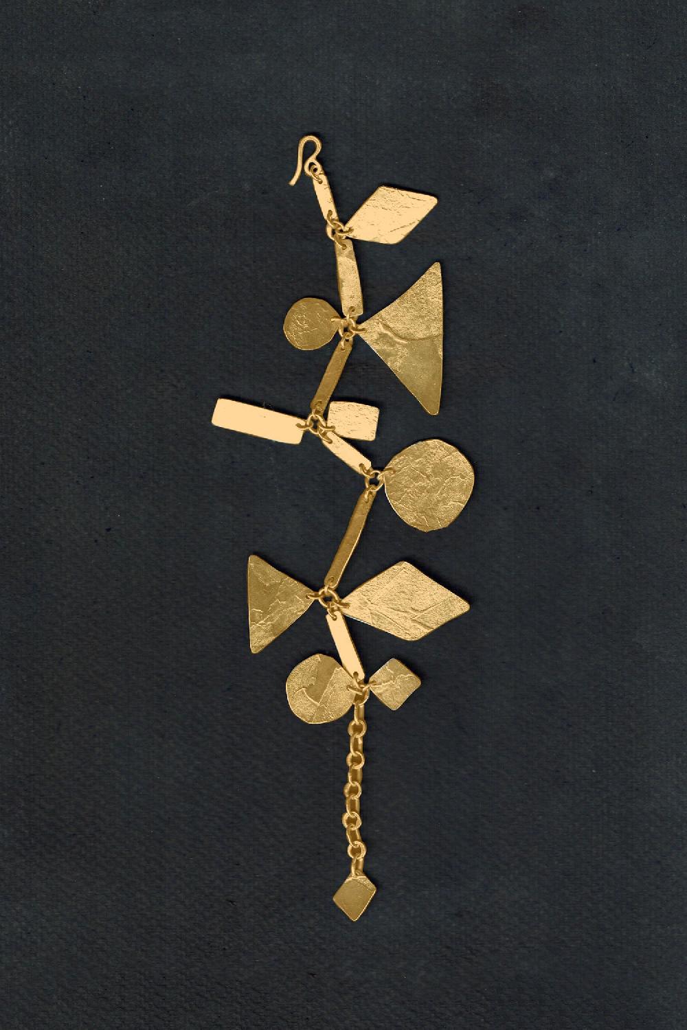Annie Costello Brown Pyramid Charms Bracelet Vermeil