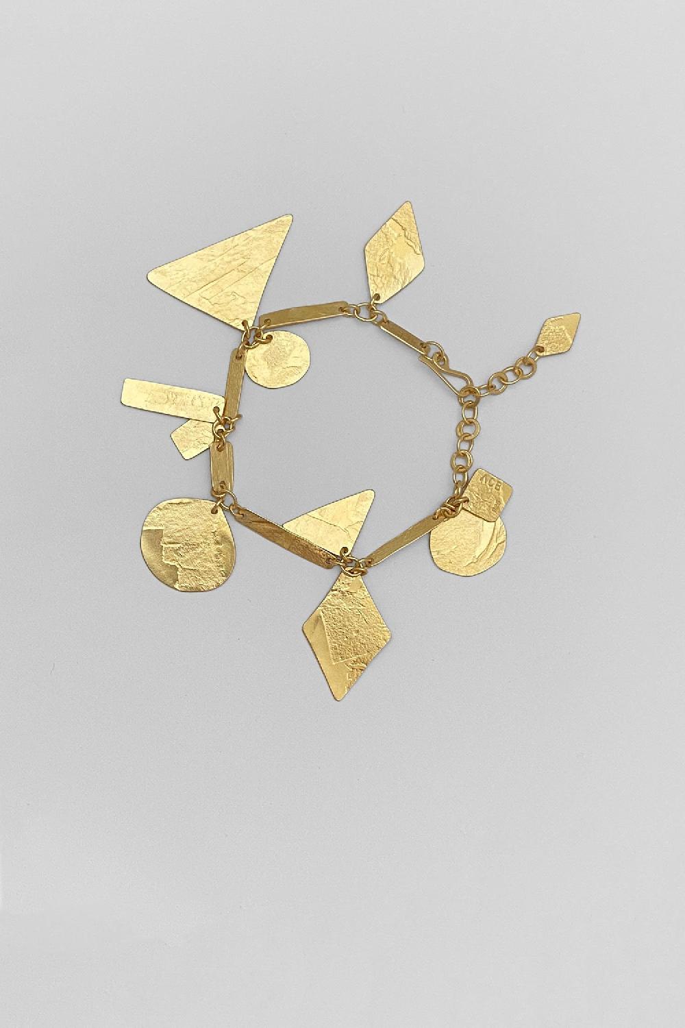 annie costello brown Pyramid Charms Bracelet Vermeil