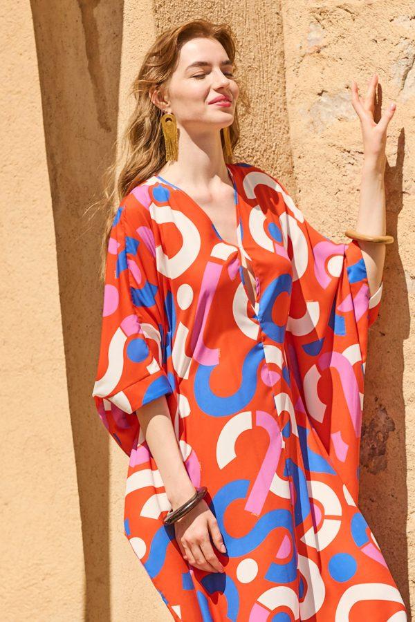 Annie P Aelia Dress Candybag Orange