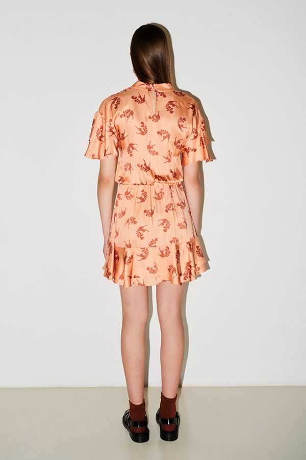 Annie P Afro Dress Cats Small Salmon