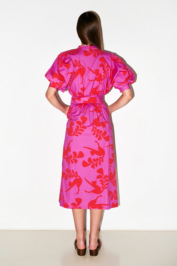 Annie P Amelia Skirt Cats Big Fuchsia