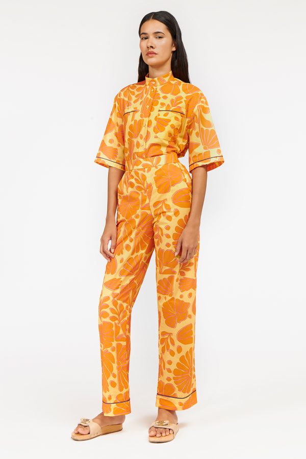 Annie P Antibes Pants Garden Yellow & Orange