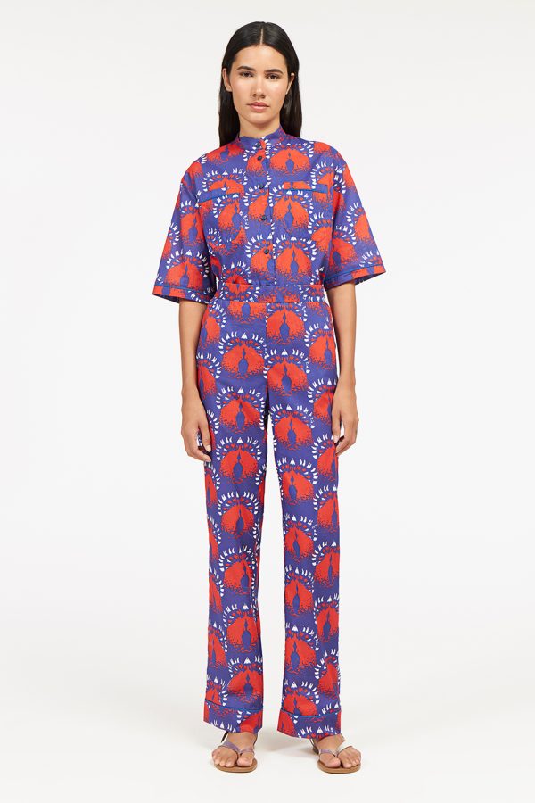 annie p Antibes Pants Parrots Blue & Red