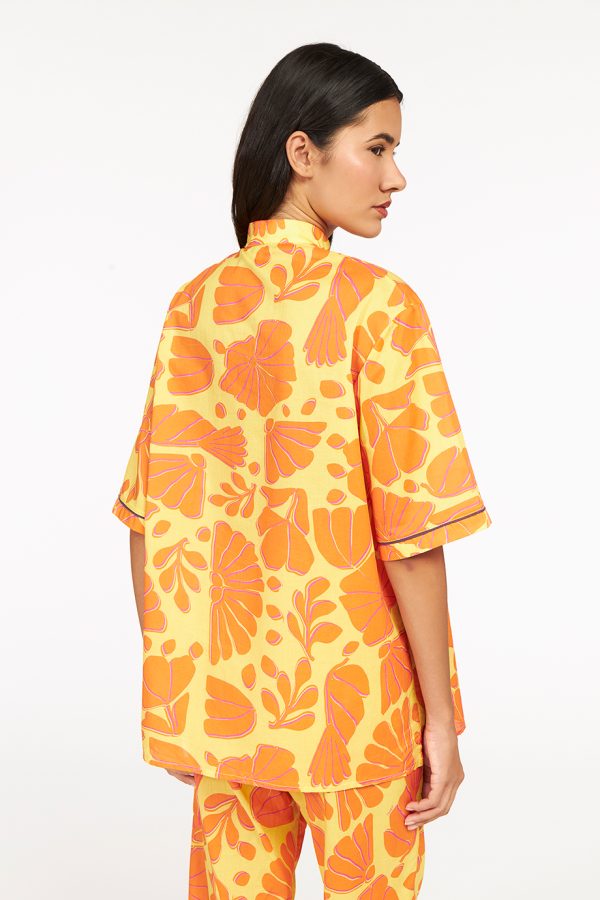 Annie P Antibes Shirt Garden Yellow & Orange