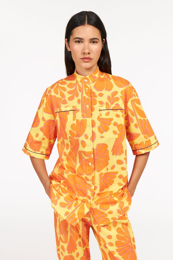 annie p Antibes Shirt Garden Yellow & Orange