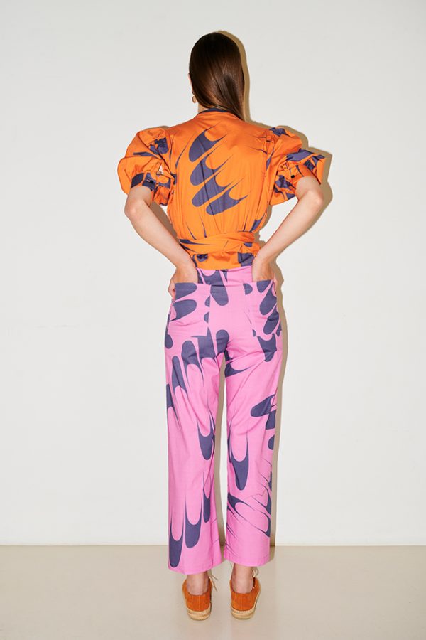 Annie P Basic Pants Cats Paw Pink