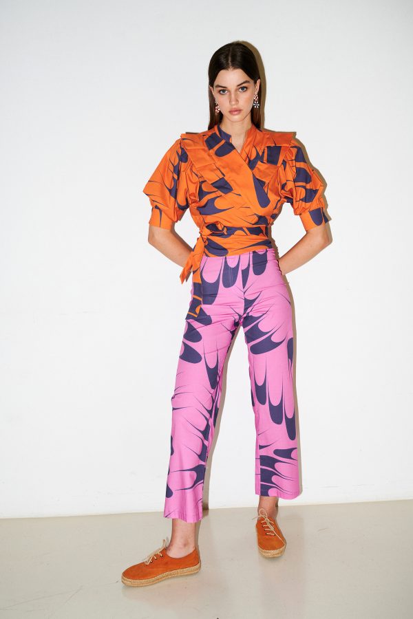 annie p Basic Pants Cats Paw Pink