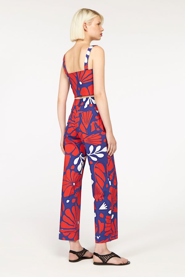 Annie P Basic Pants Garden Blue&Red