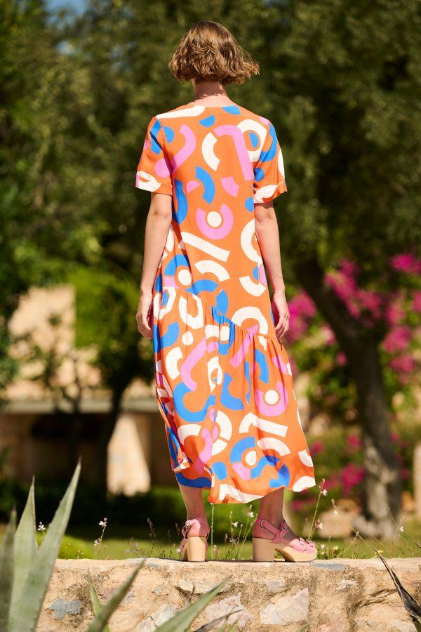 Annie P Bella Dress Candybag Orange