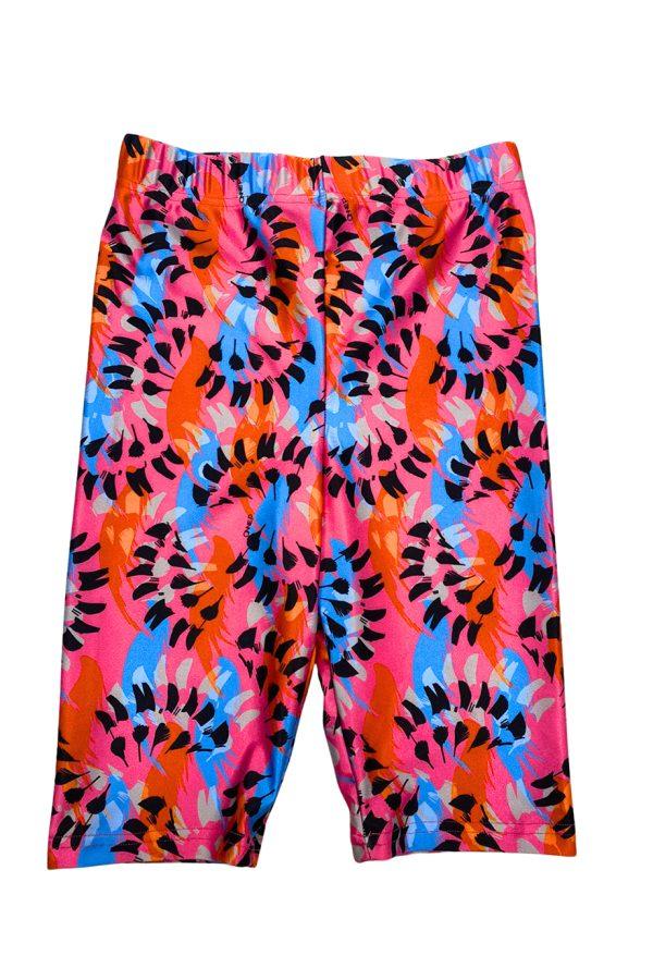 annie p Biker Shorts Dancing Feathers Fuchsia