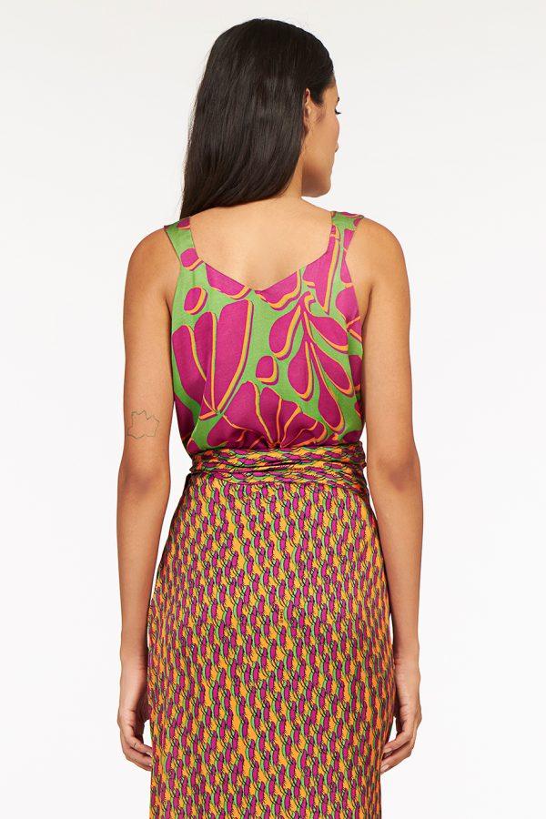 Annie P Cami Top Garden Green & Purple