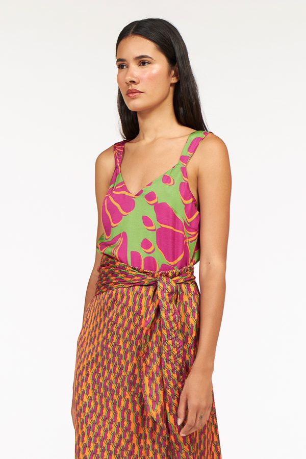 annie p Cami Top Garden Green & Purple