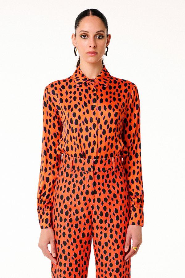 annie p Classic Shirt Pelle Orange