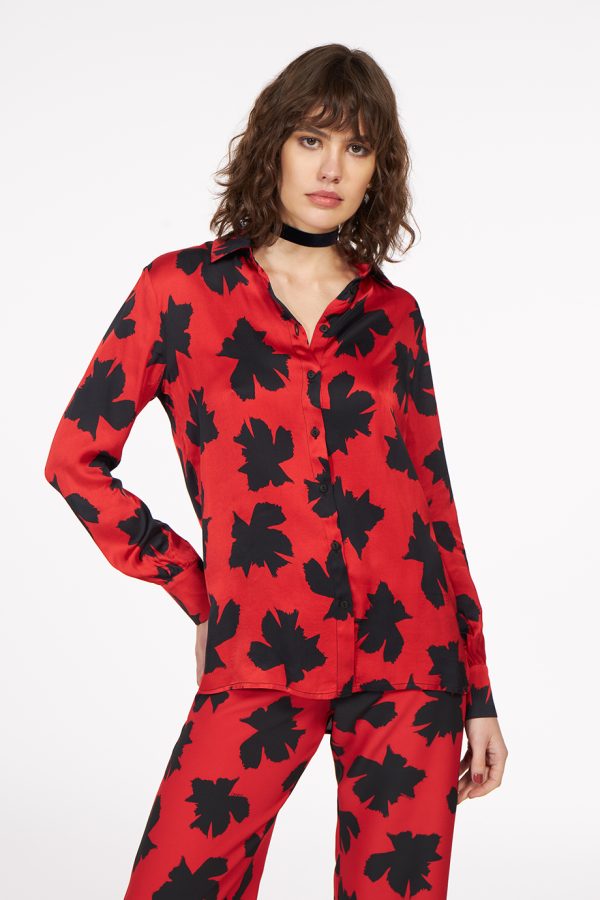 annie p Classic Shirt Poppy Red