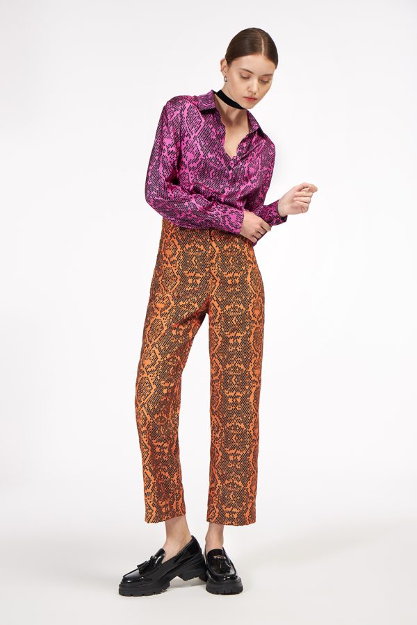 Annie P Classic Shirt Snake Pink