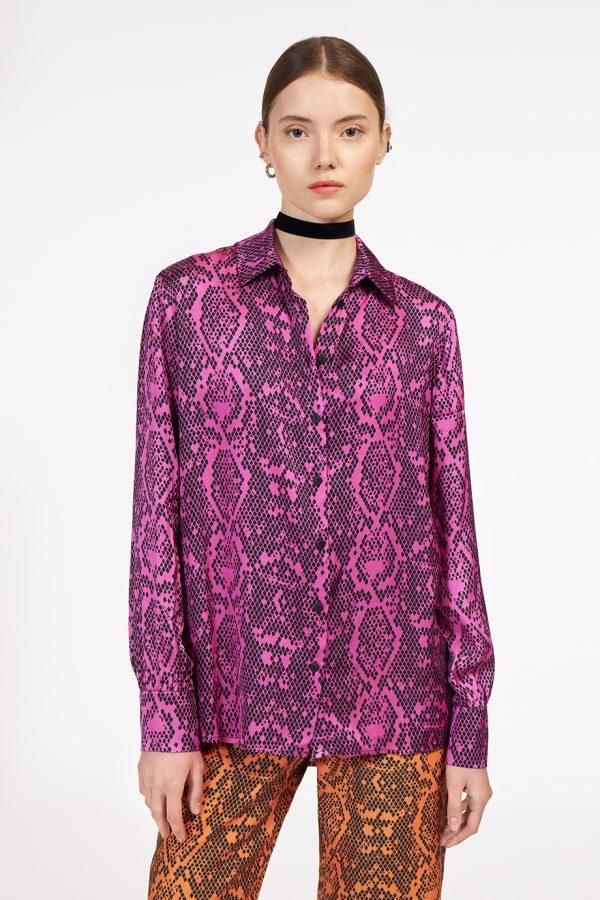 annie p Classic Shirt Snake Pink