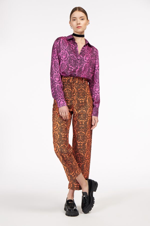 annie p Cord Pants Snake Orange