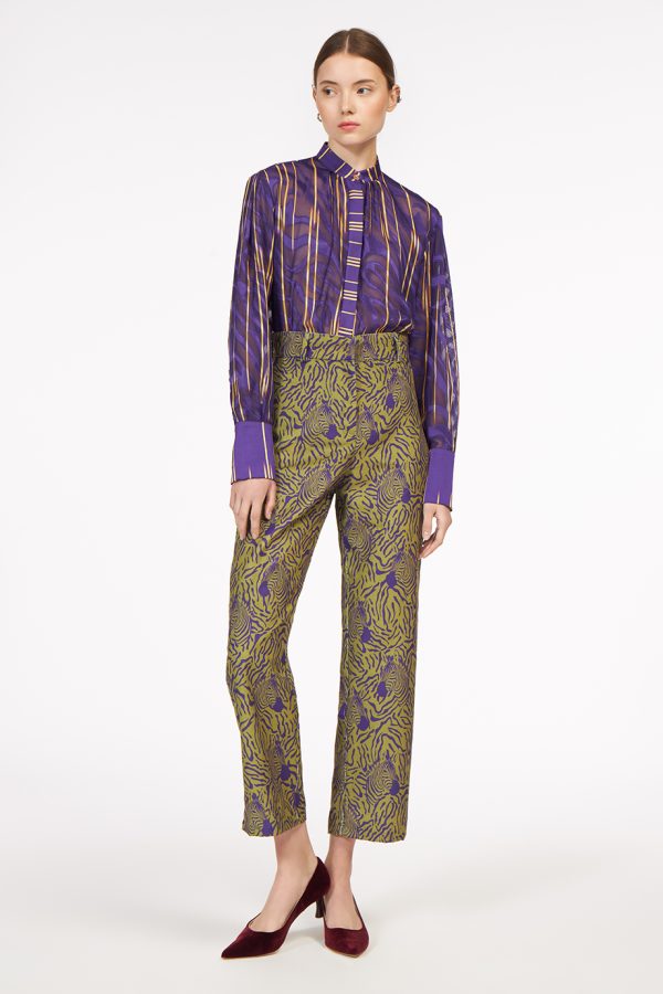 annie p Cord Pants Zebra Olive