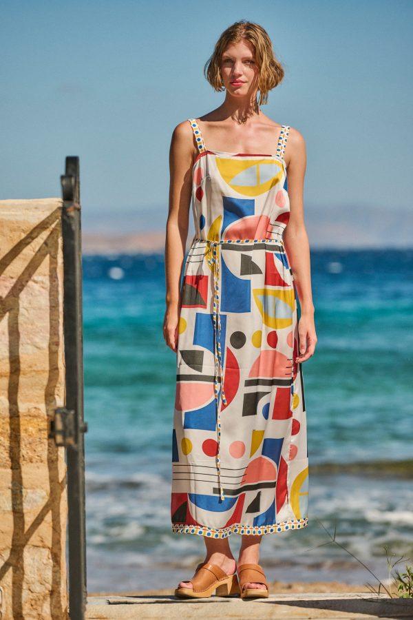 annie p Elpida Dress Bauhaus White