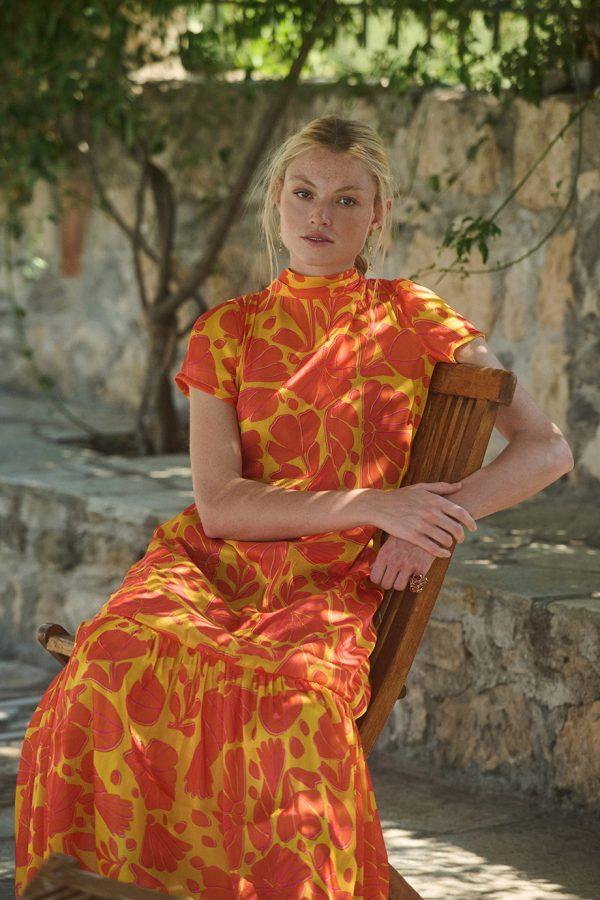 annie p Grace Dress Garden Yellow & Orange