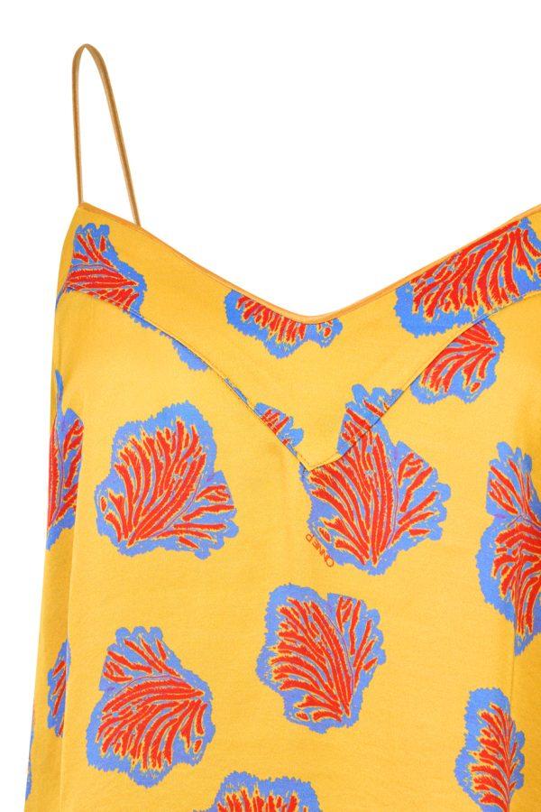 Annie P Harris Top Coral Yellow