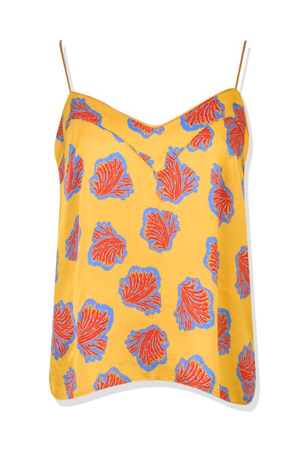 annie p Harris Top Coral Yellow