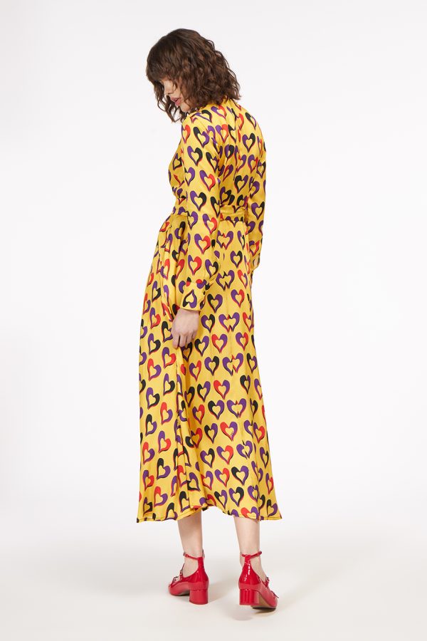 Annie P Lara Dress Hearts Yellow