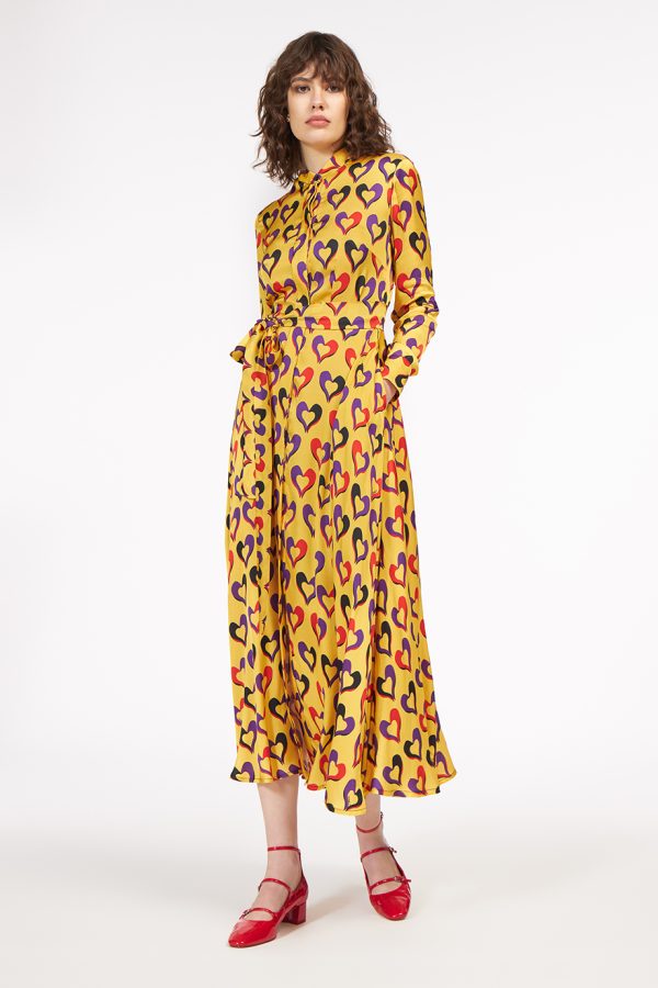 annie p Lara Dress Hearts Yellow