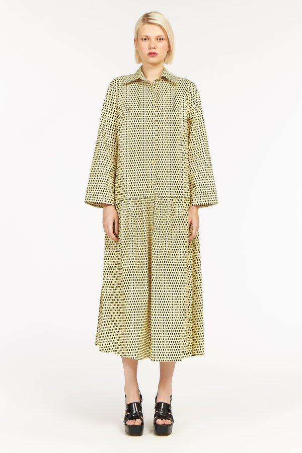 Annie P Magda Dress Dots Yellow&Black