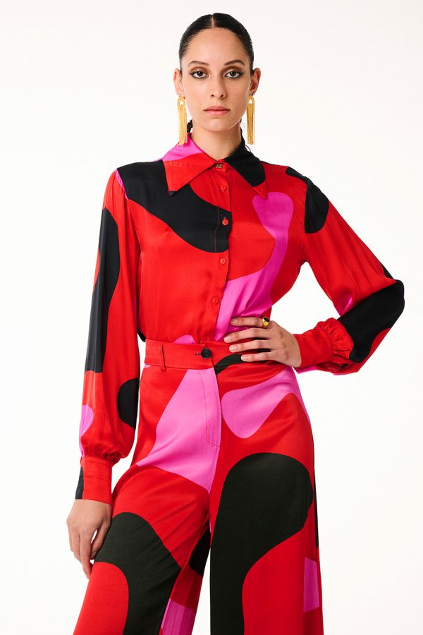 annie p Martha Shirt Lava Red