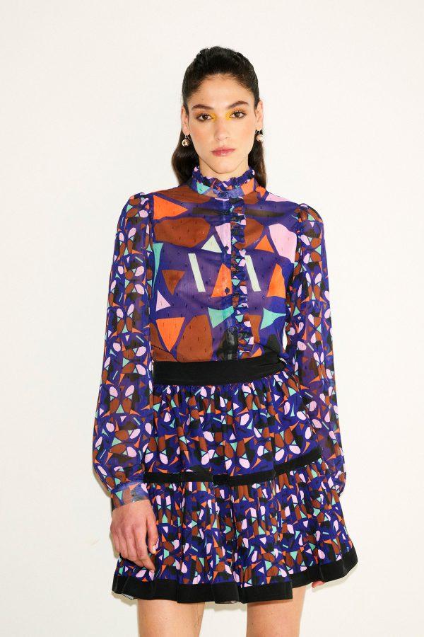 Annie P Merlyn Skirt African Small Blue