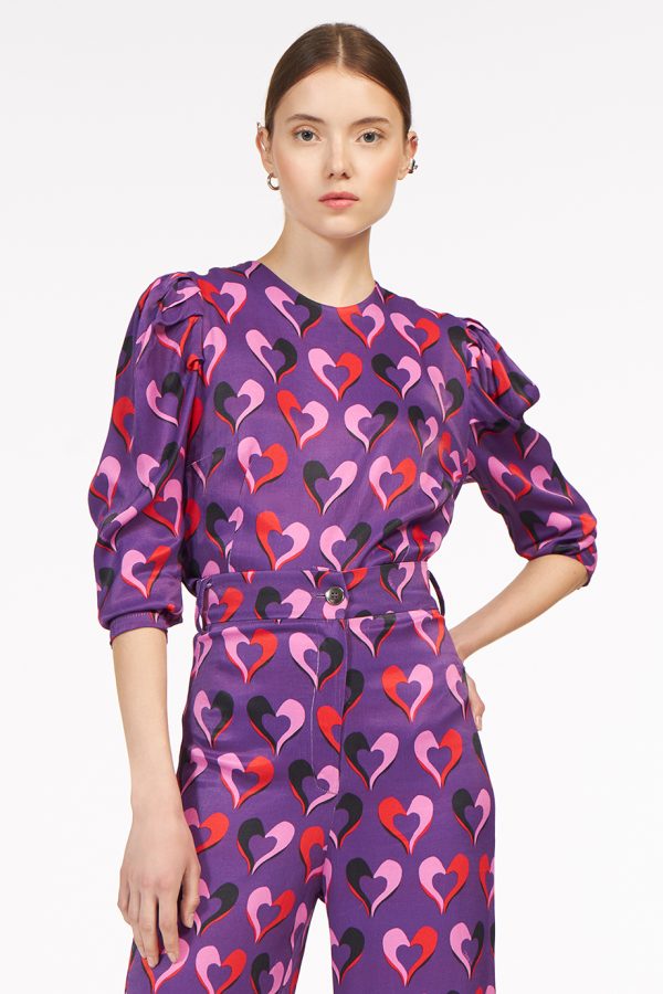 annie p Nala Blouse Hearts Purple
