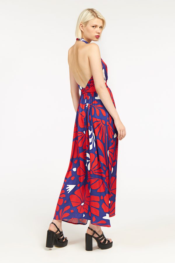 annie p Naomi Dress Garden Blue&Red