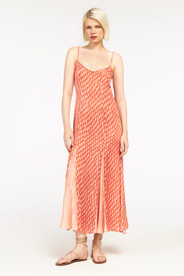 annie p Odette Dress Murmur Nude & Plisse