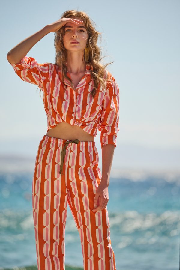 Annie P Pajama Long Bottom Pills Orange