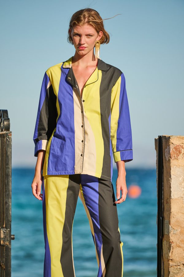 annie p Pajama Top Liquid Multi