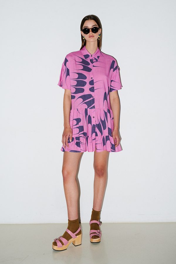 annie p Raiza Dress Zig Zag Orange