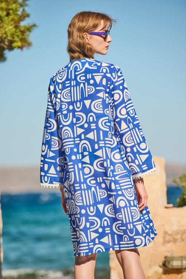 Annie P Robe W Belt Ornaments Blue