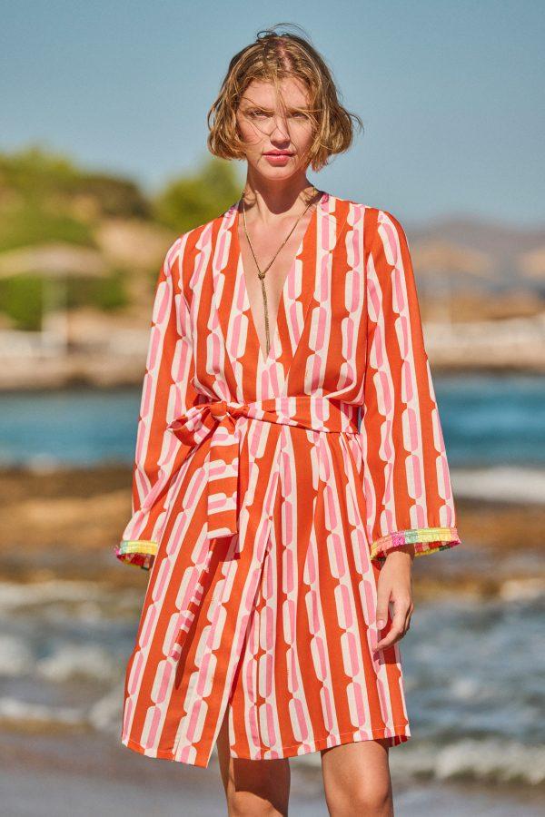 annie p Robe w Belt Pills Orange