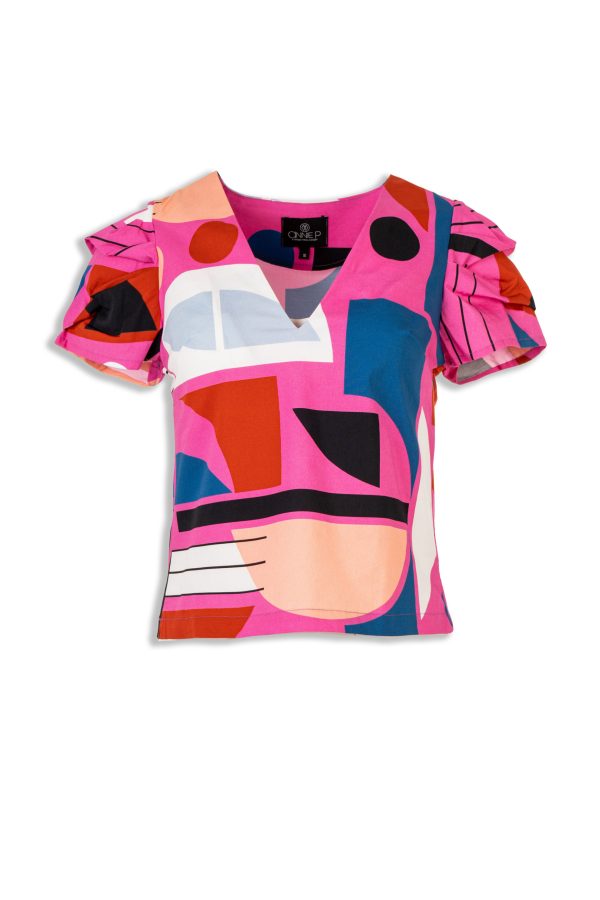 annie p Rose Top Bauhaus Fuchsia