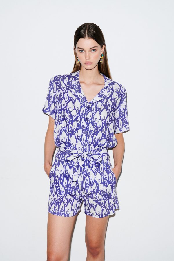 annie p Safari Shorts Animal Blue