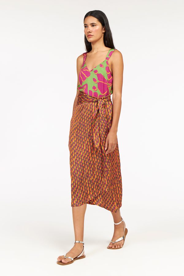 Annie P Sarong Skirt Murmur Orange