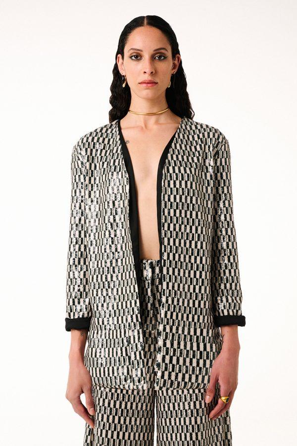 Annie P Sequin Jacket Piano