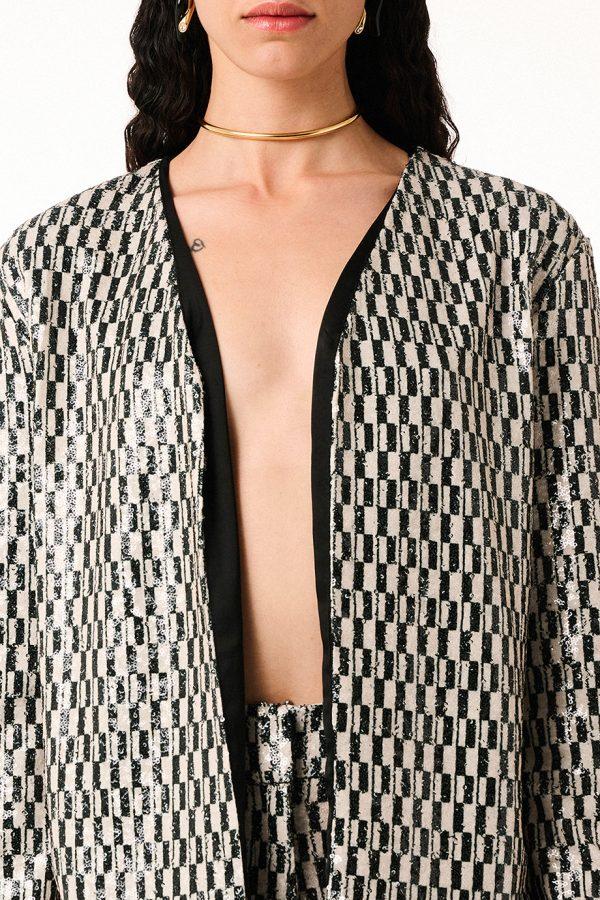 Annie P Sequin Jacket Piano