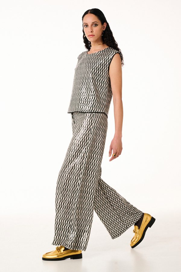Annie P Sequin Pants Piano