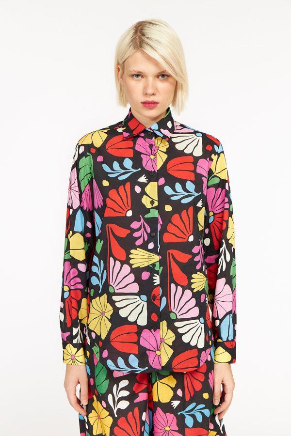 Annie P Serafina Shirt Garden Black