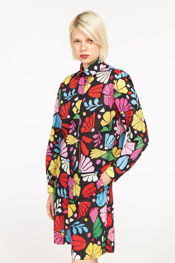 Annie P Serafina Shirt Garden Black