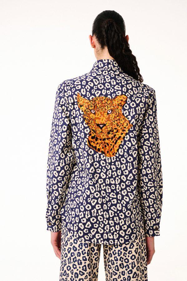 annie p Serafina Shirt Tiger Embroidery